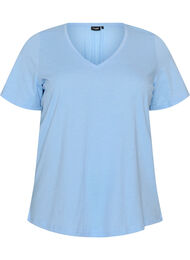T-shirt met V-hals, Blauw