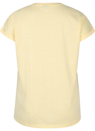 Gemêleerd t-shirt in katoen, Pale Banana Melange, Packshot image number 1