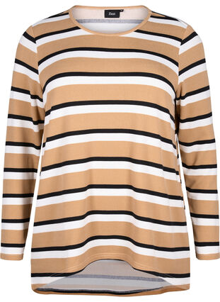 Gestreepte blouse met lange mouwen, Stripe, Packshot image number 0