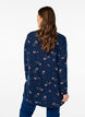 Gebloemde blouse met lange mouwen, Blauw, Model image number 2