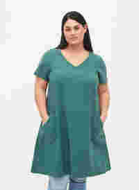 Katoenen jurk met korte mouwen, Sea Pine, Model