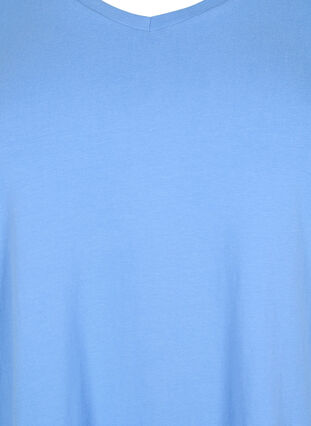 Basic t-shirt in effen kleur met katoen, Blue Bonnet, Packshot image number 2
