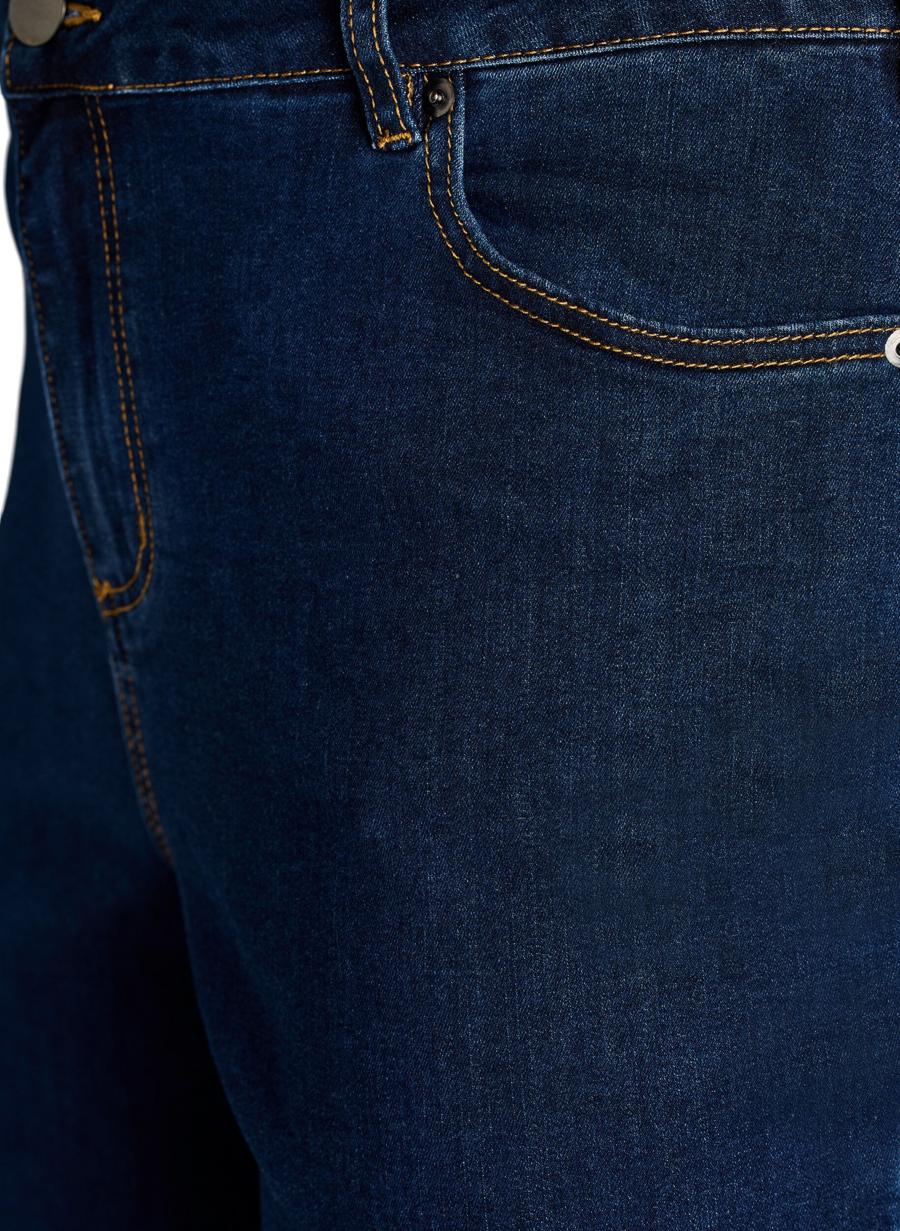 Zizzi High-waist strakke pasvorm capri's in stretch denim, Blauw, Packshot image number 2