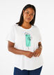 FLASH - T-shirt met motief, Bright White Flower, Model image number 0