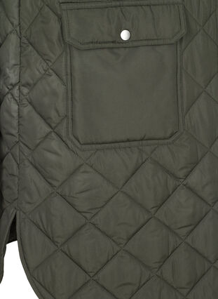 Lang gewatteerd vest met knoopsluiting en zakken, Forest Night, Packshot image number 3