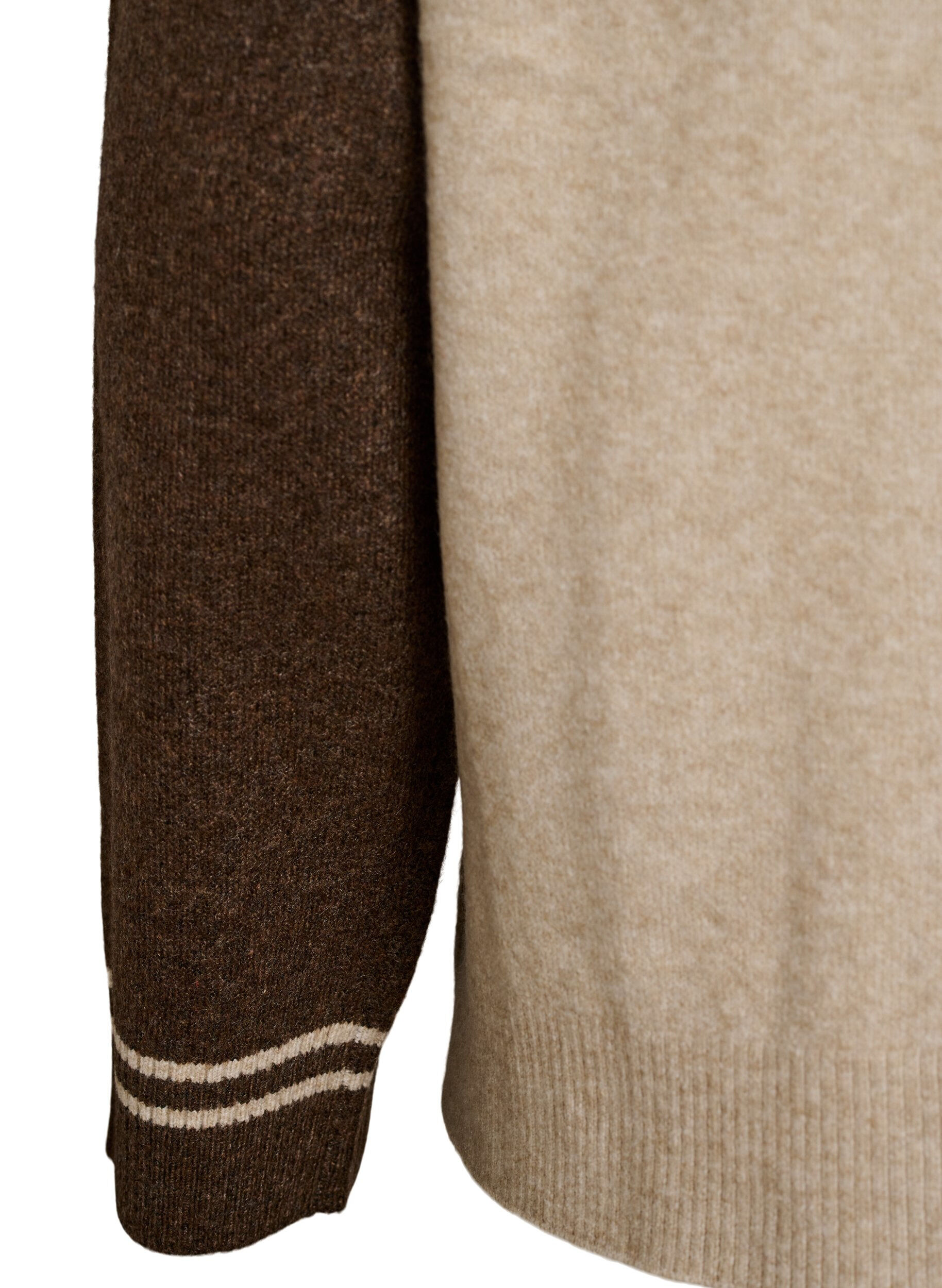 ZizziVest met contrastmouwen en kraag, Beige, Packshot image number 3