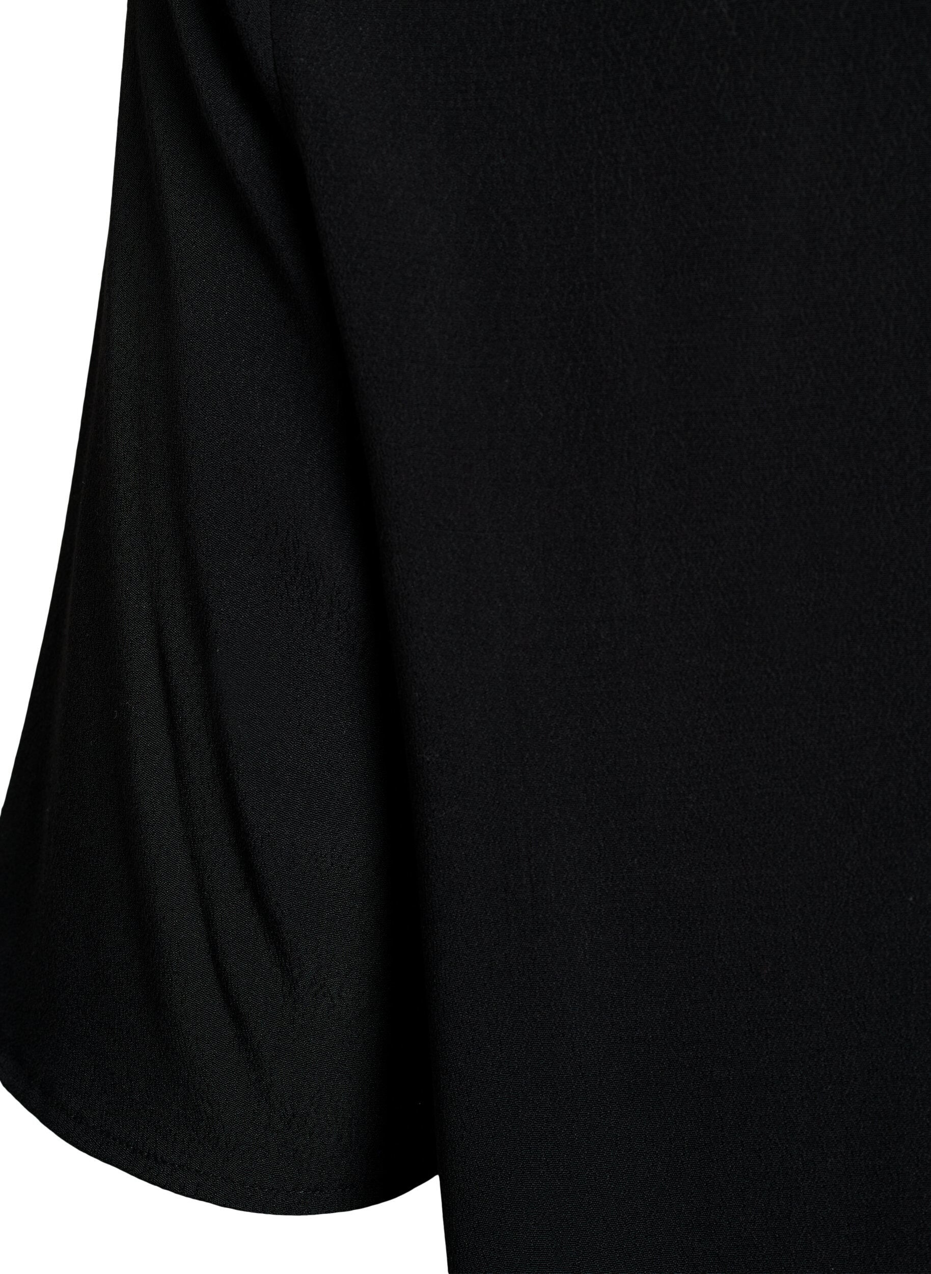 Zizzi Viscose blouse met korte mouwen, Zwart, Packshot image number 3