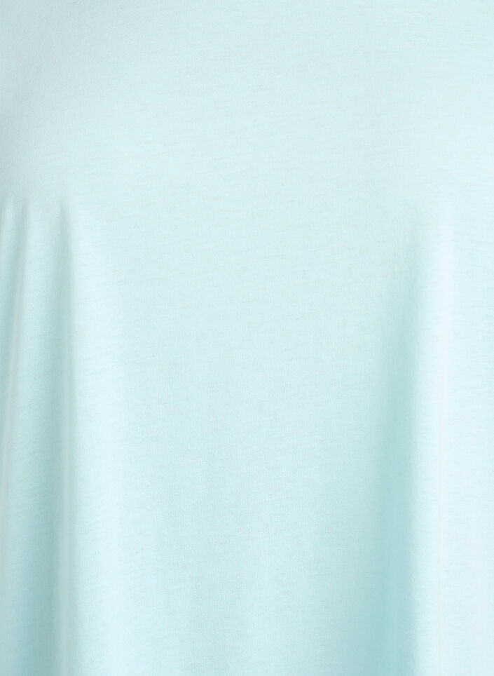 T-shirt met korte mouwen van katoenmix, Turquoise, Packshot image number 2