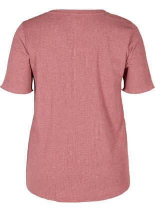 T-shirt met korte mouwen in rib, Apple Butter, Packshot image number 1