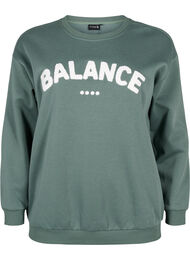 Sweatshirt met badstof tekst, Groen
