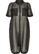 Organza jurk met puffmouwen en borstzakken, Zwart, Packshot image number 0