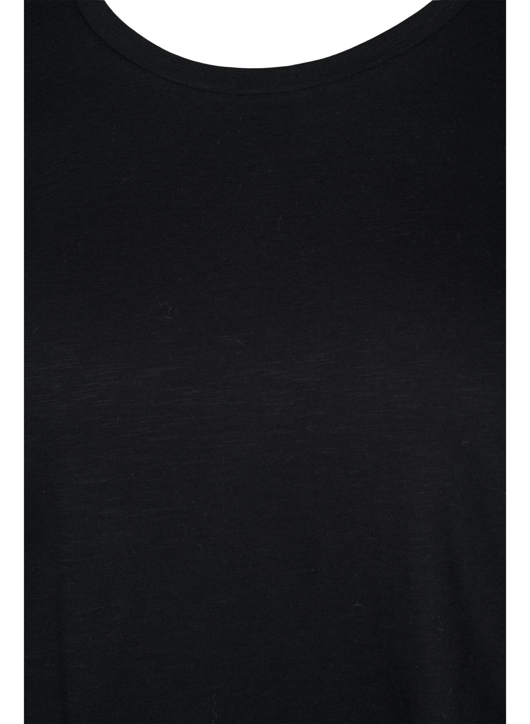 Zizzi Set van 2 basic t-shirts in katoen, Black/Black, Packshot image number 2