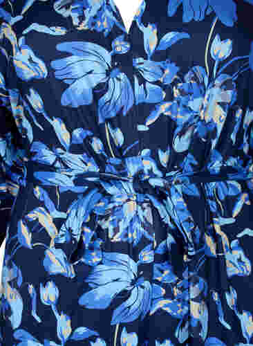 Zwangerschapskimono met 3/4-mouwen, Blue Flower Print, Packshot image number 2