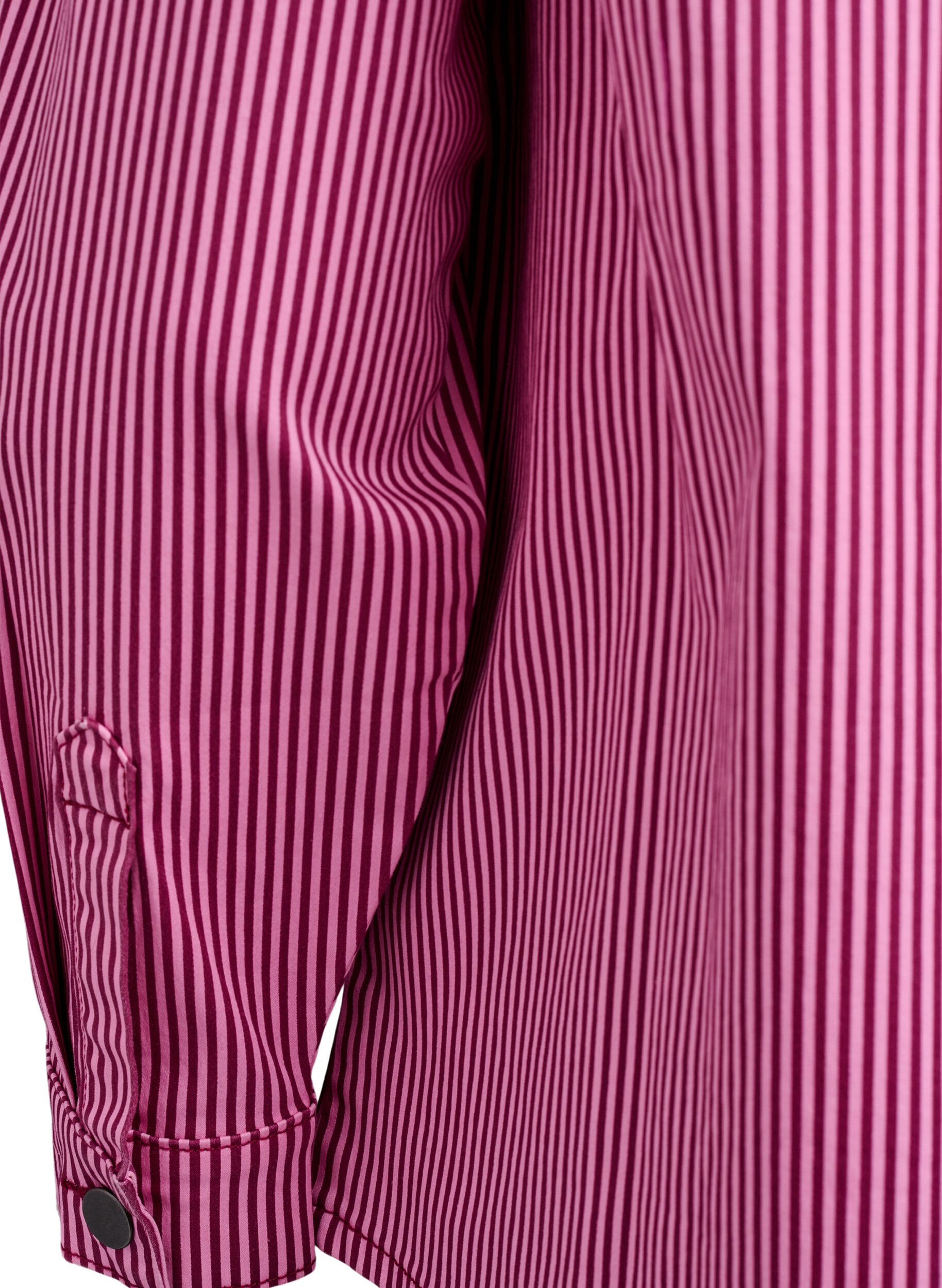 Zizzi Gestreept shirt met zakken, Rood, Packshot image number 4