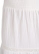 A-line midi skirt in cotton muslin with crochet band, Wit, Packshot image number 2