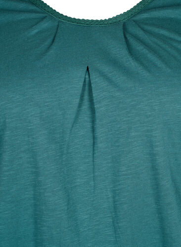 Katoenen blouse met 3/4 mouwen, Mallard Green, Packshot image number 2