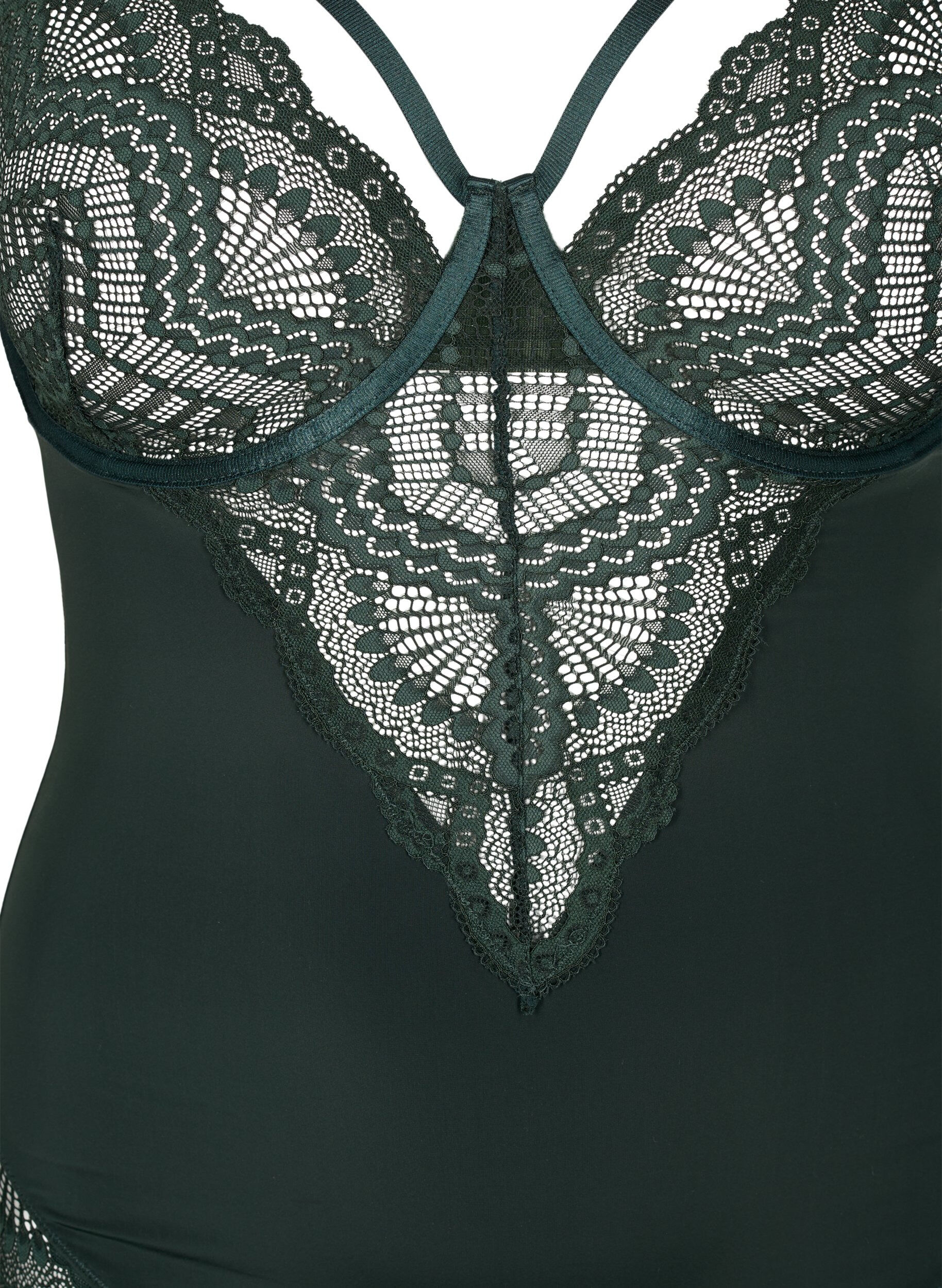 Zizzi Bodystocking met beugel en stringdetail, Scarab, Packshot image number 2