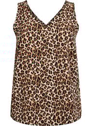 Top met print en V-hals, Groen