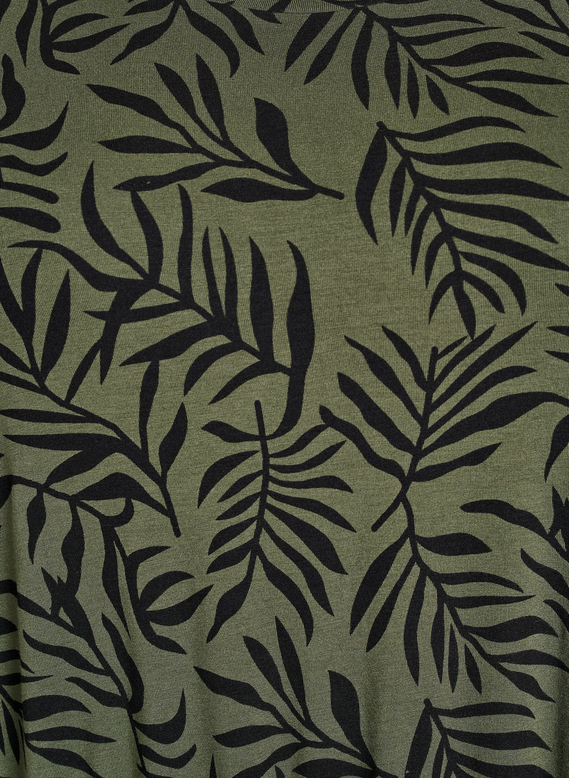 Zizzi Jersey midi jurk met strikriem in de taille, Groen, Packshot image number 2