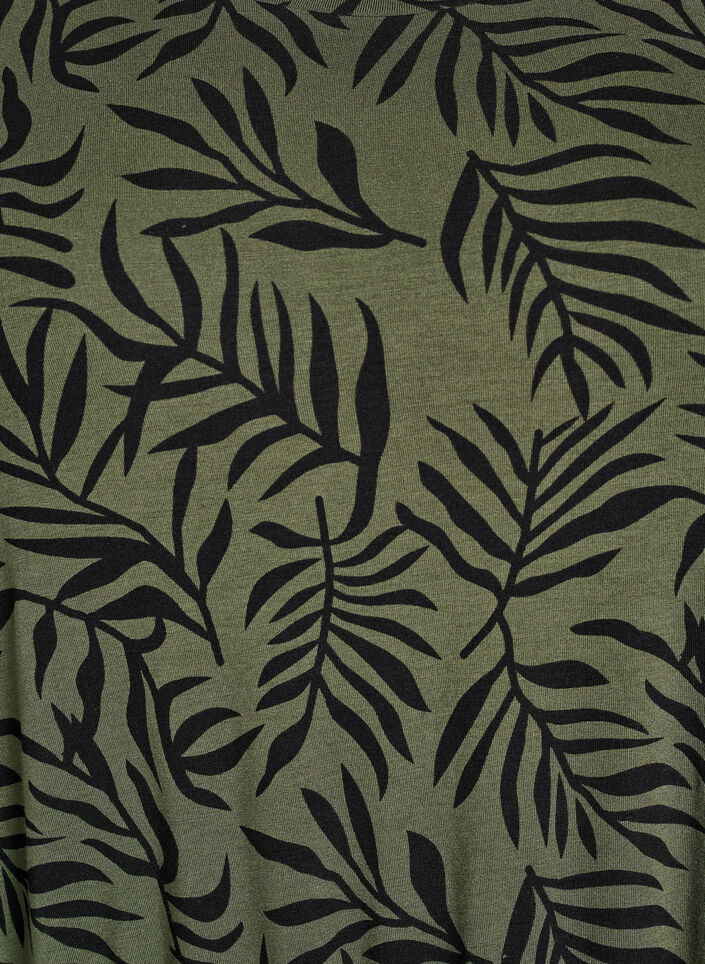 Jersey midi jurk met strikriem in de taille, Groen, Packshot image number 2