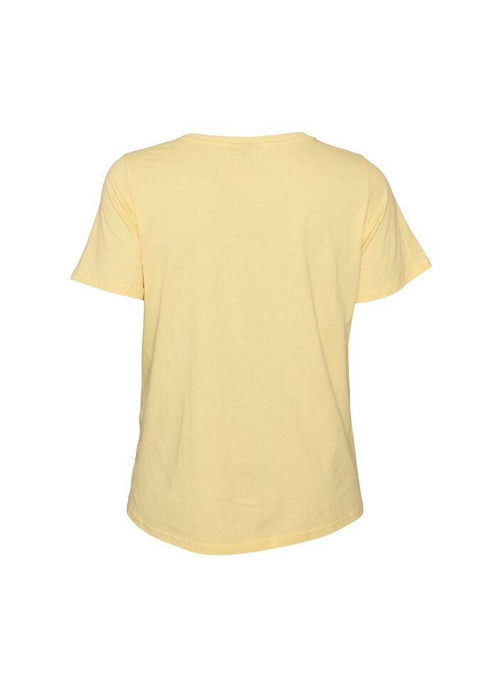 Katoenen T-shirt met print, Geel, Packshot image number 1