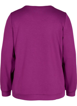 Sweatshirt met ronde hals en lange mouwen, Dark Purple, Packshot image number 1