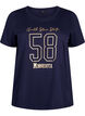 Katoenen T-shirt met tekstmotief, Evening Blue w. 58, Packshot image number 0