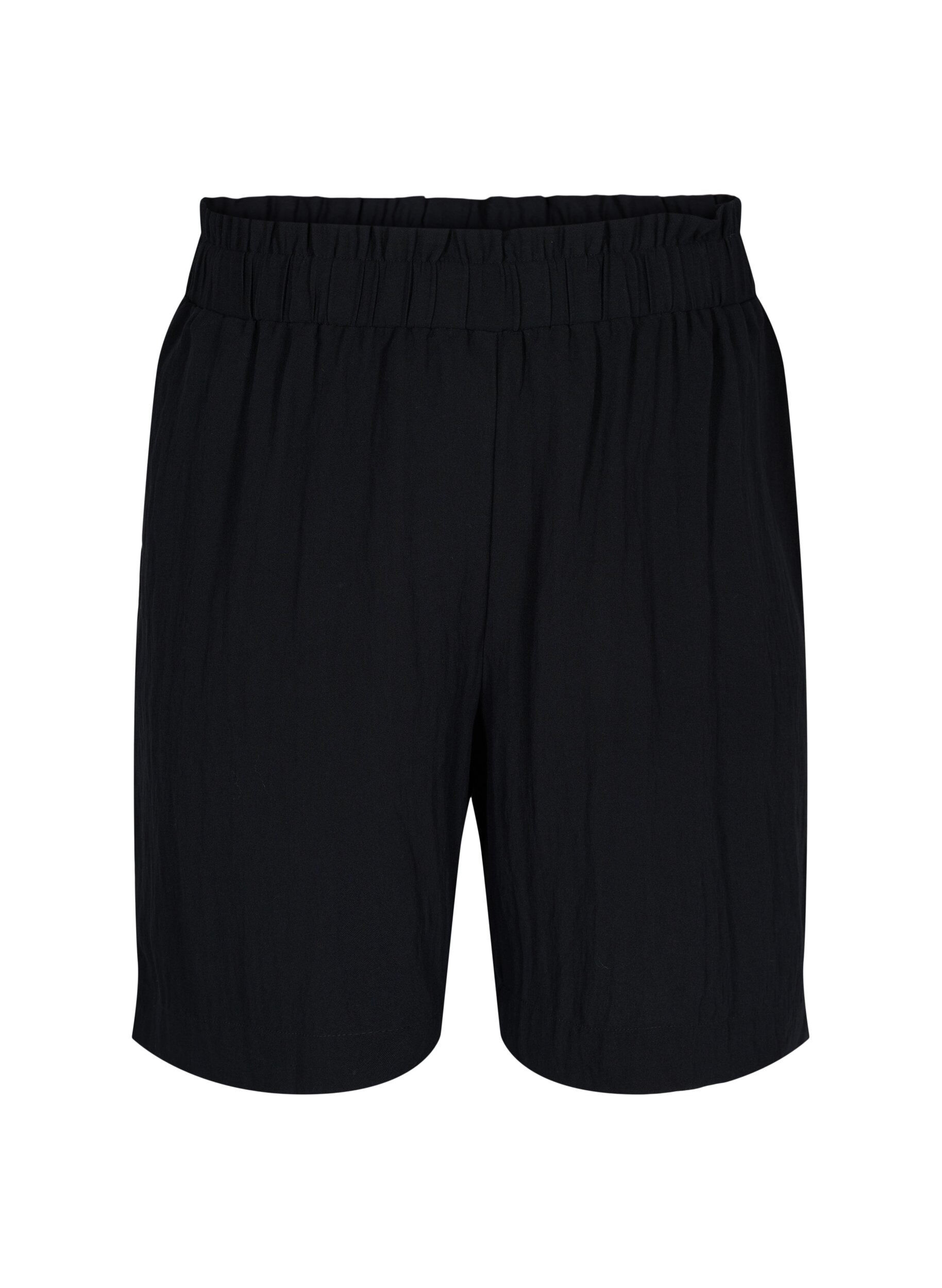 Zizzi Losse shorts van viscose, Black, Packshot image number 0