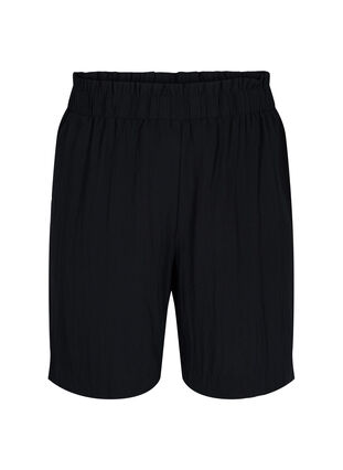 Losse shorts van viscose, Black, Packshot image number 0