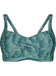 Gewatteerde bikinitop met print, Groen