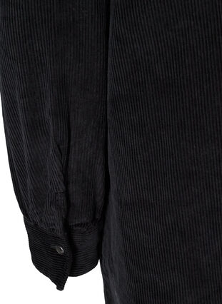 Hemdjurk in fluweel met lange mouwen, Black, Packshot image number 3