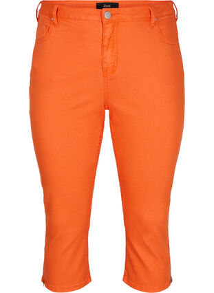 Nauwsluitende 3/4 broek met rits, Orange , Packshot image number 0