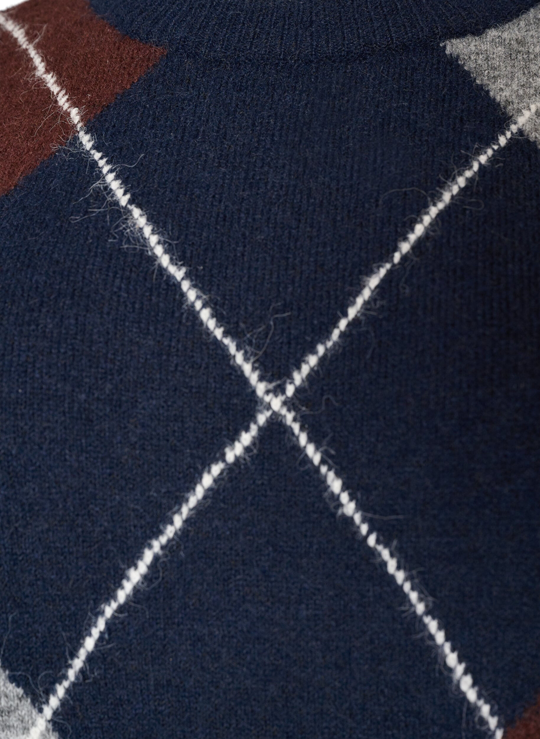 ZizziGebreide jurk met groot ruitpatroon, Blauw, Packshot image number 2