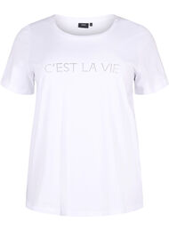 T-shirt met stras, B.White W.Rhinestone