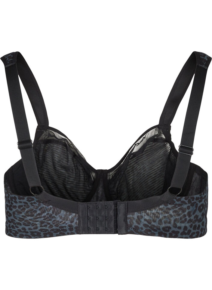 Bh met bloemenprint en mesh, Grey Leopard, Packshot image number 1