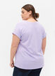 T-shirt met korte mouwen van katoenmix, Paars, Model image number 2