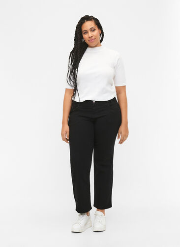 Regular fit Gemma jeans met hoge taille, Black, Model image number 0