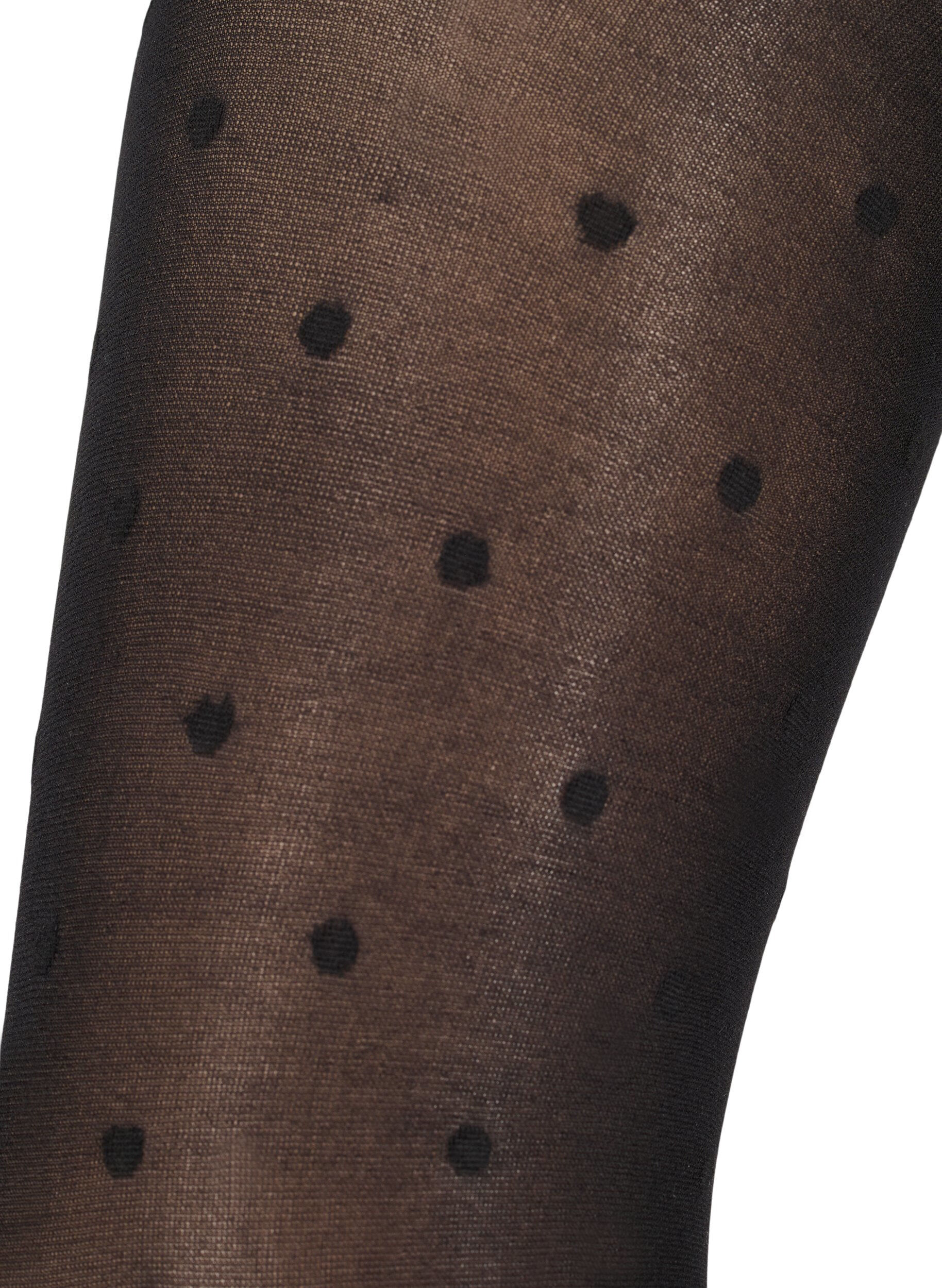 ZizziPanty in 40 denier met stippen, Zwart, Packshot image number 1