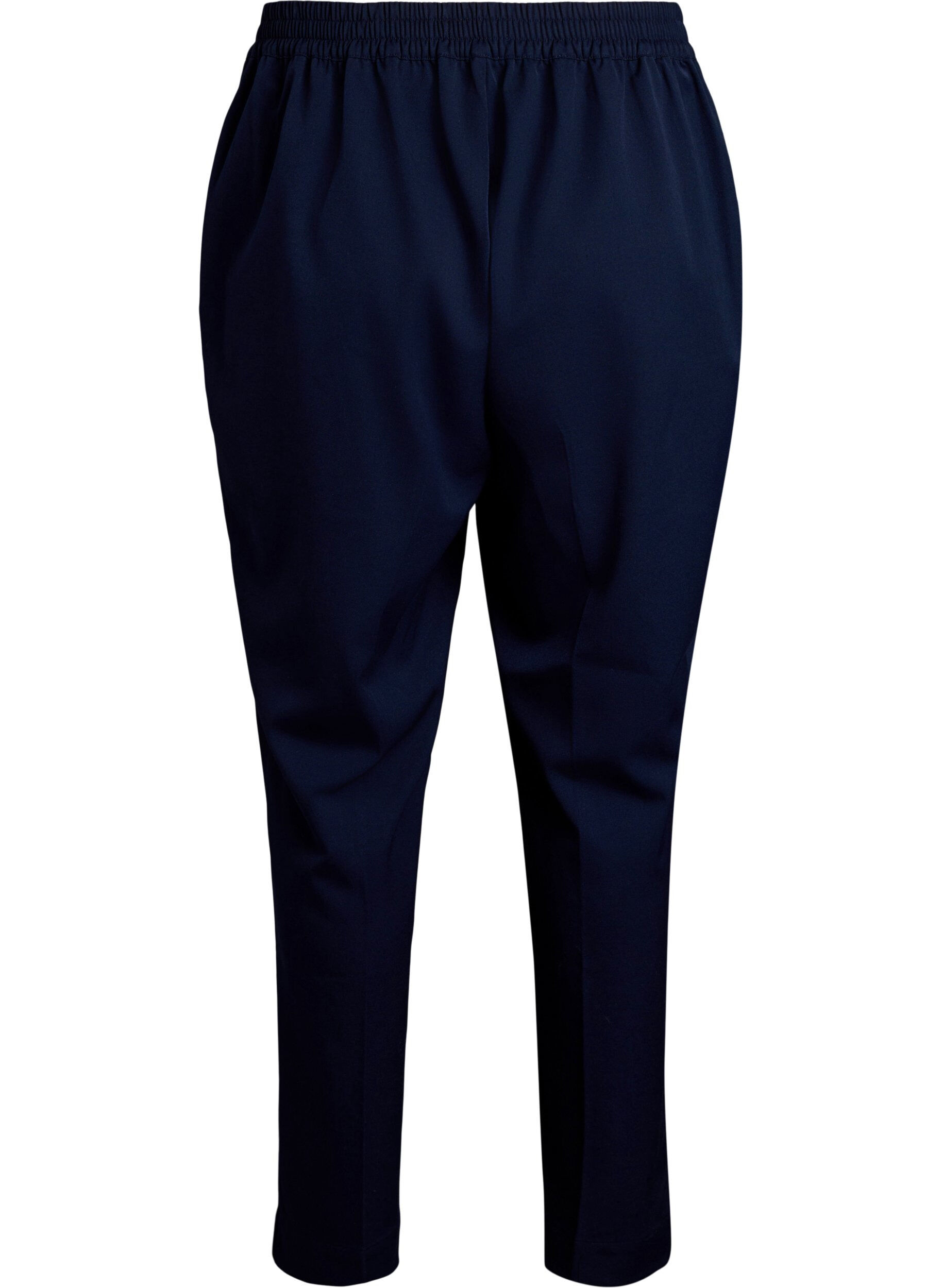 Zizzi Losse broek met hoge taille, Blauw, Packshot image number 1