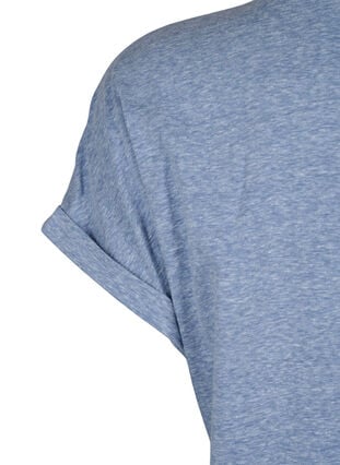 Gemêleerd T-shirt met korte mouwen, Moonlight Blue Mel. , Packshot image number 3