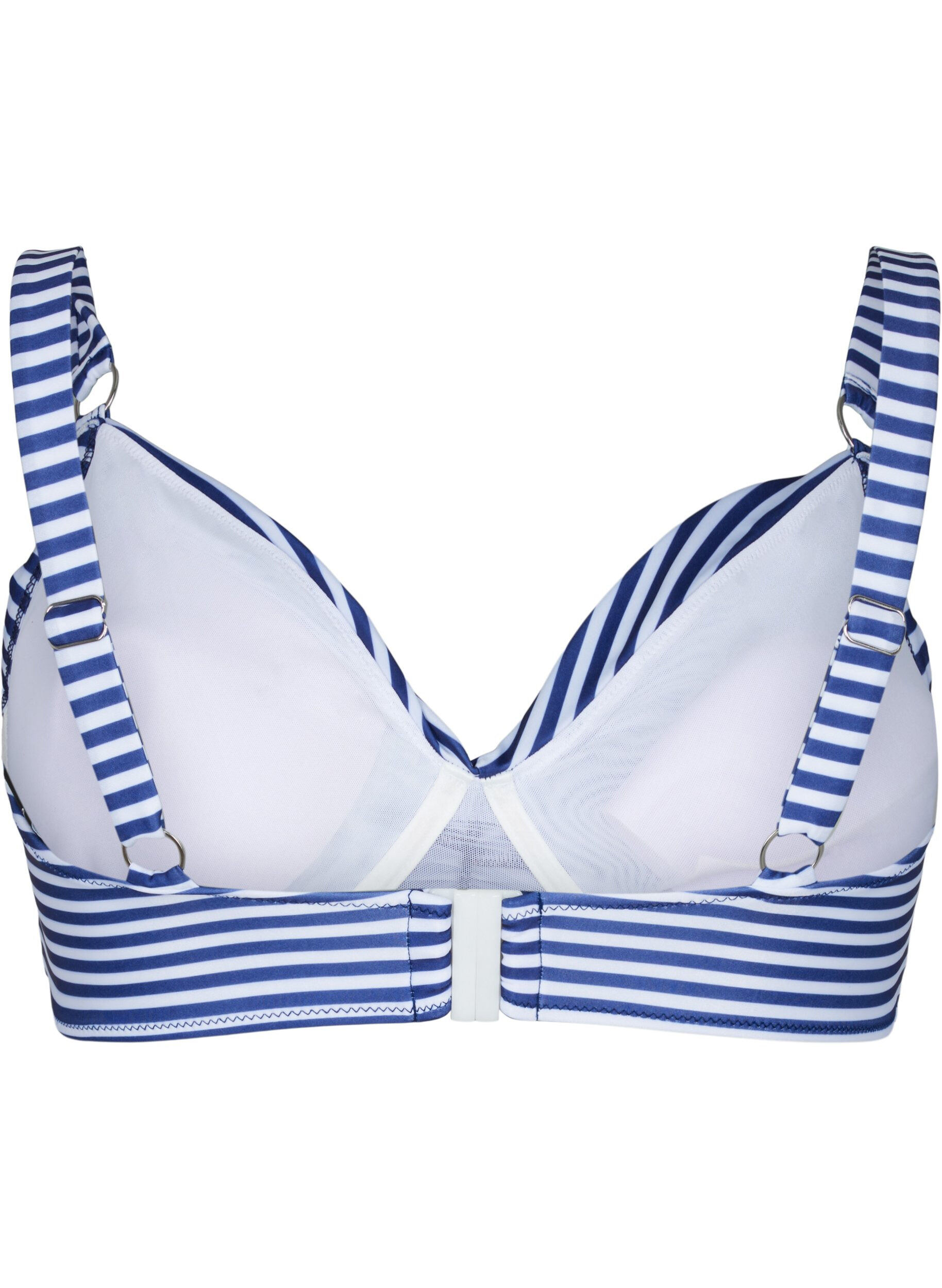 Zizzi Bikini beha met opdruk en beugel, Blue Striped, Packshot image number 1