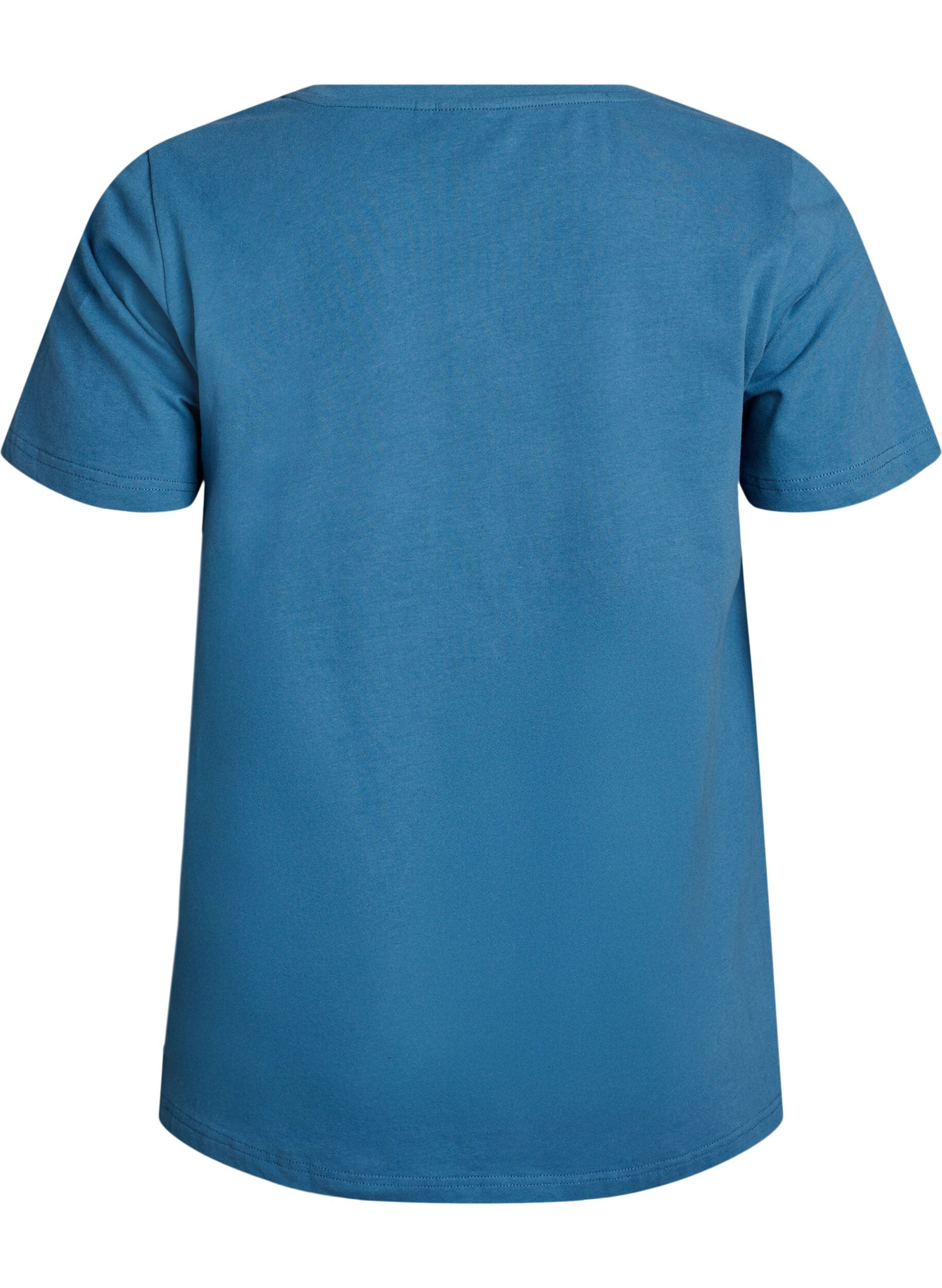 Zizzi Effen basic katoenen T-shirt, Grijs, Packshot image number 1