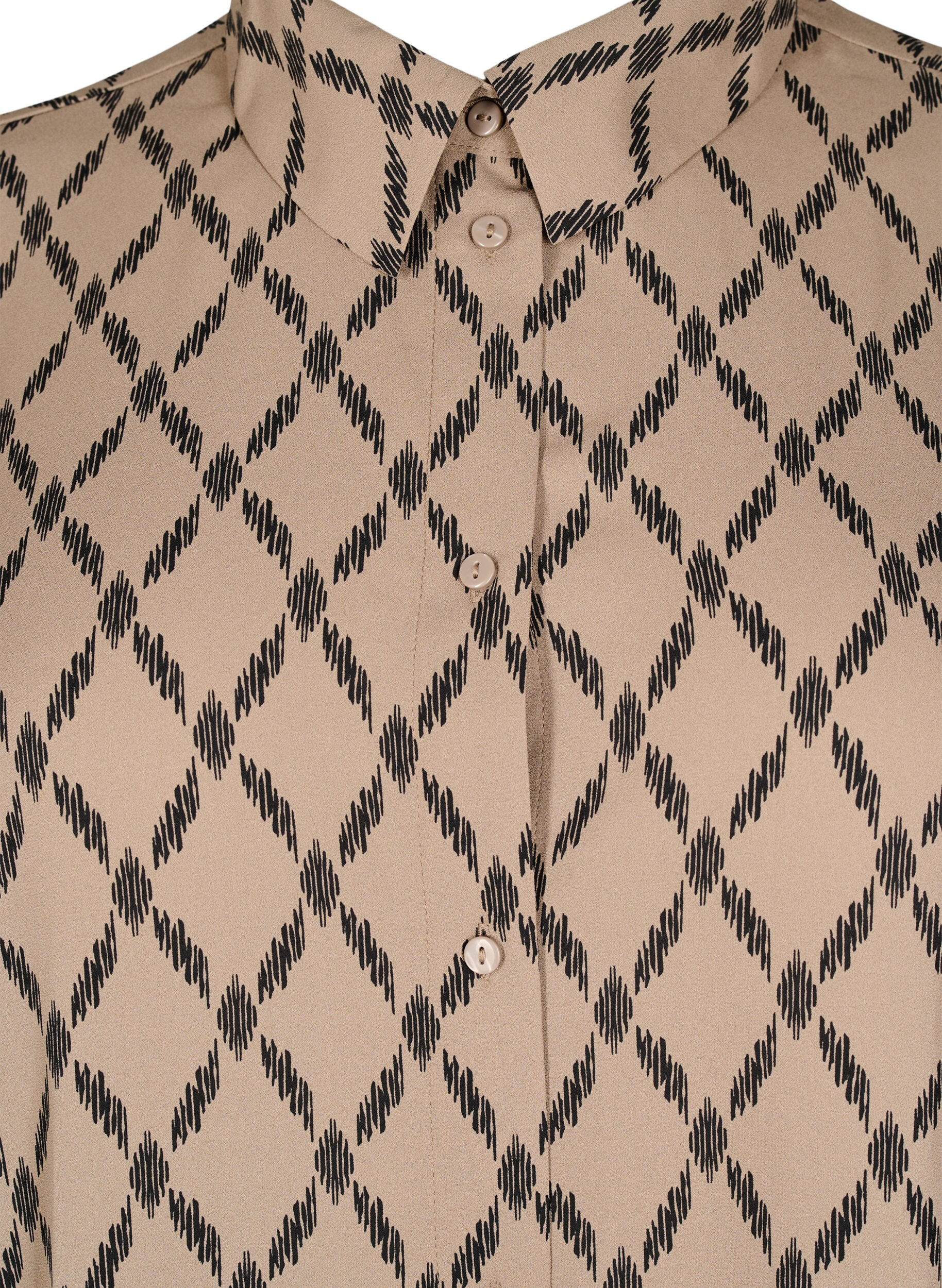 Zizzi Shirt met patroon en lange mouwen, Grafic AOP, Packshot image number 2