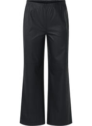 Losse imitatielederen broek met elastische tailleband, Black