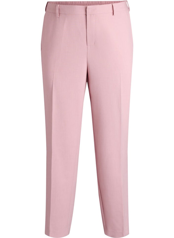 Op maat gemaakte broek met een hoge taille en straight-fit, Roze, Packshot