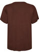 Viscose T-shirt met strassteentjes, Bruin, Packshot image number 1
