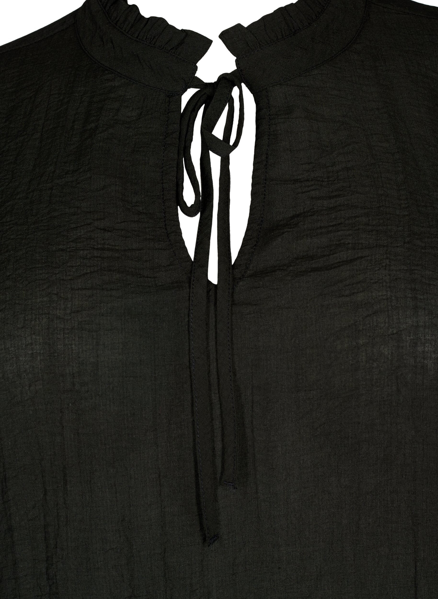 Zizzi Viscose blouse met peplum, Zwart, Packshot image number 2