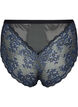 Kanten slip met high waist, Black w. blue lace, Packshot image number 1