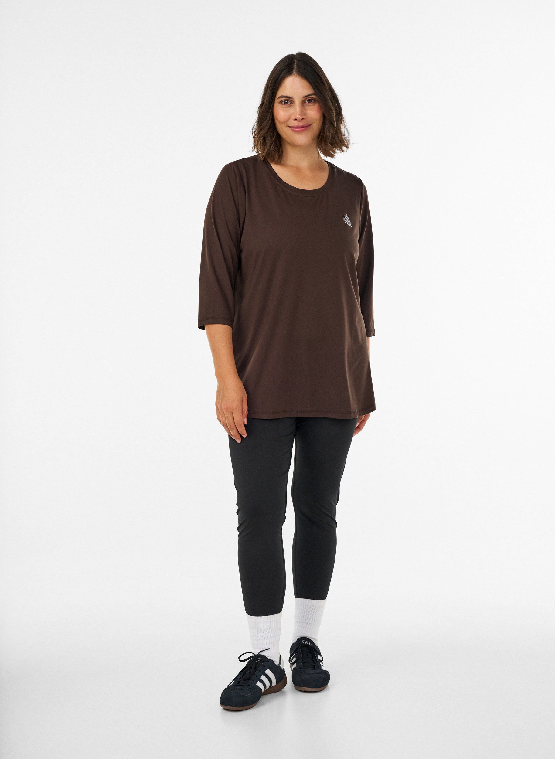 ZizziSporttop met 3/4 mouwen, Bruin, Model image number 1