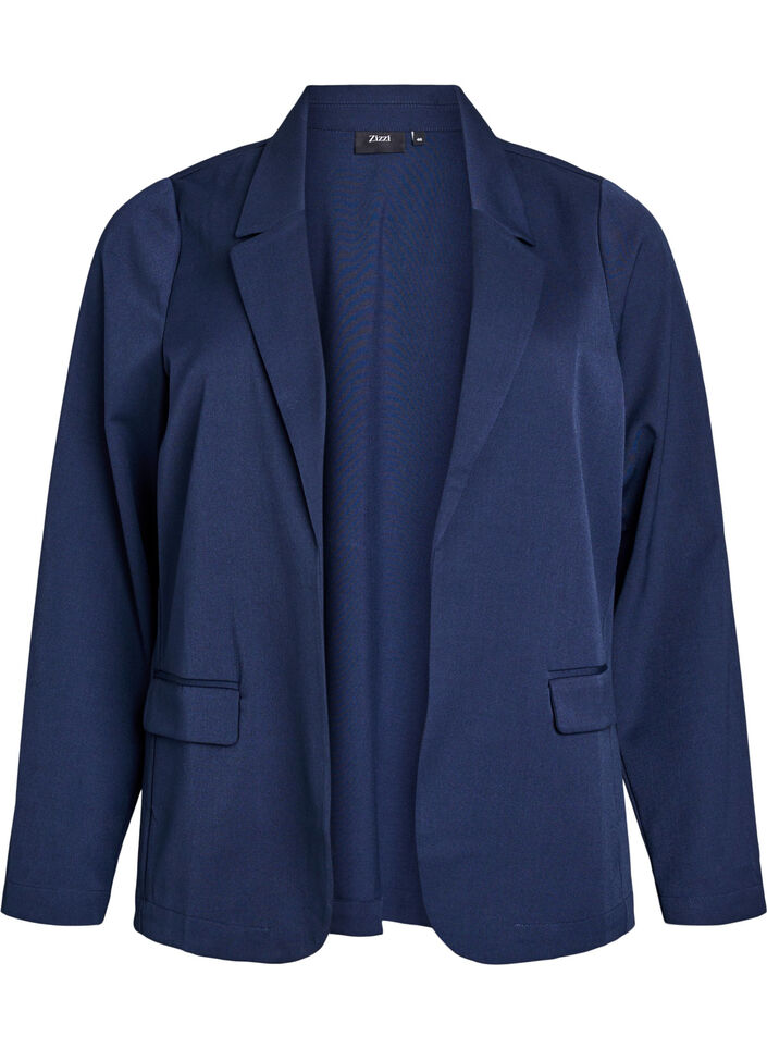 Open blazer met zakken, Blauw, Packshot image number 0